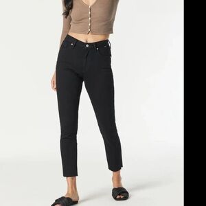 Mavi VIOLA HIGH RISE CROPPED SLIM STRAIGHT Black Women's Jeans 24